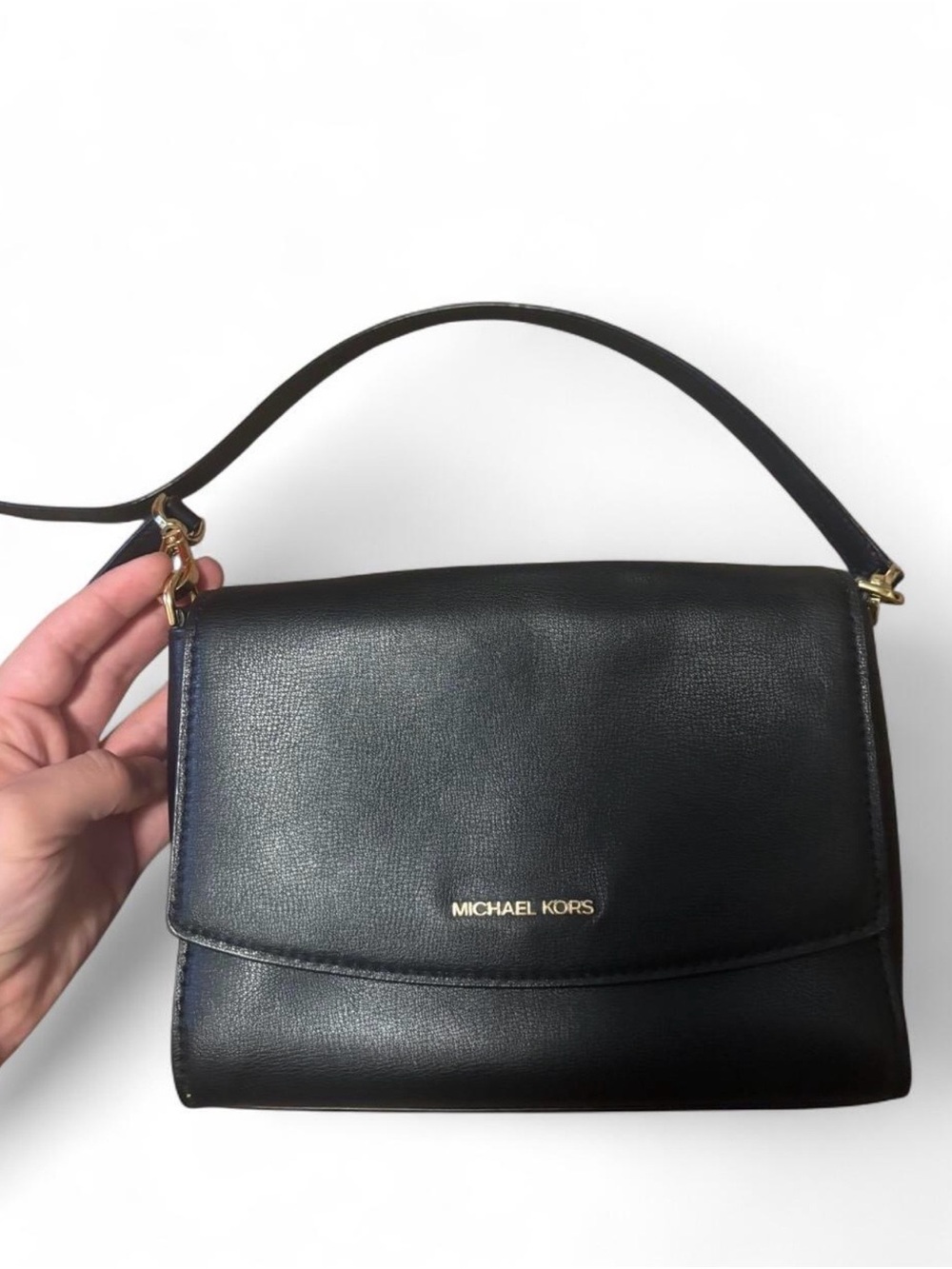 Michael Kors black leather crossbody bag